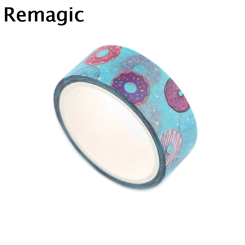

20pcs Doughnut Washable tape decorative glue mask scrapbook girl's photo album stationery tape stationery sticker photo diary