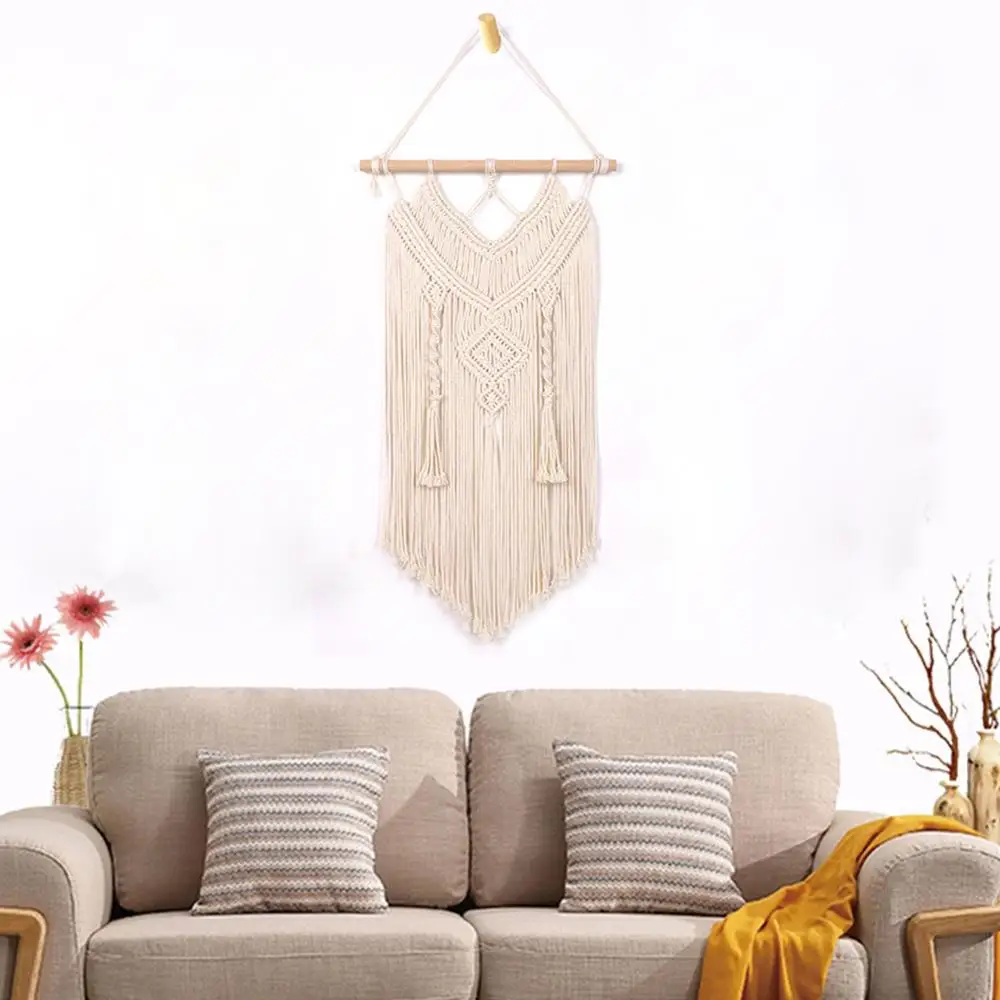 Макраме настенный подвесной гобелен Декор Бохо шикарный богемный тканый