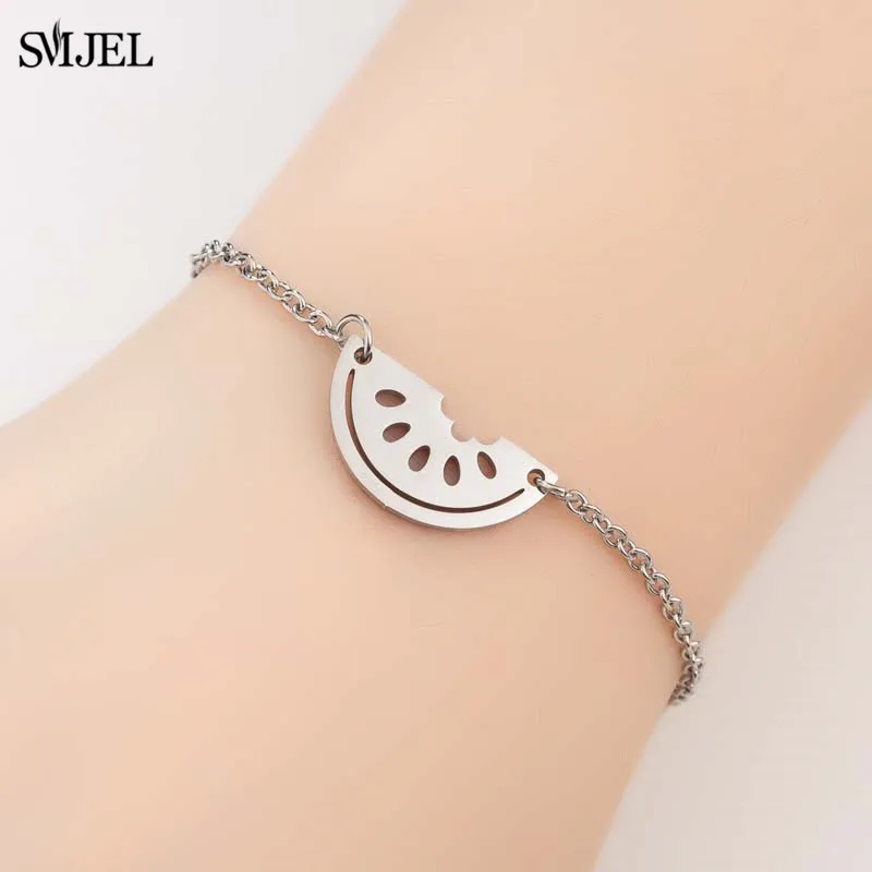 SMJEL Милые Браслеты с фруктами для женщин Femme маленький мультфильм браслет арбузом