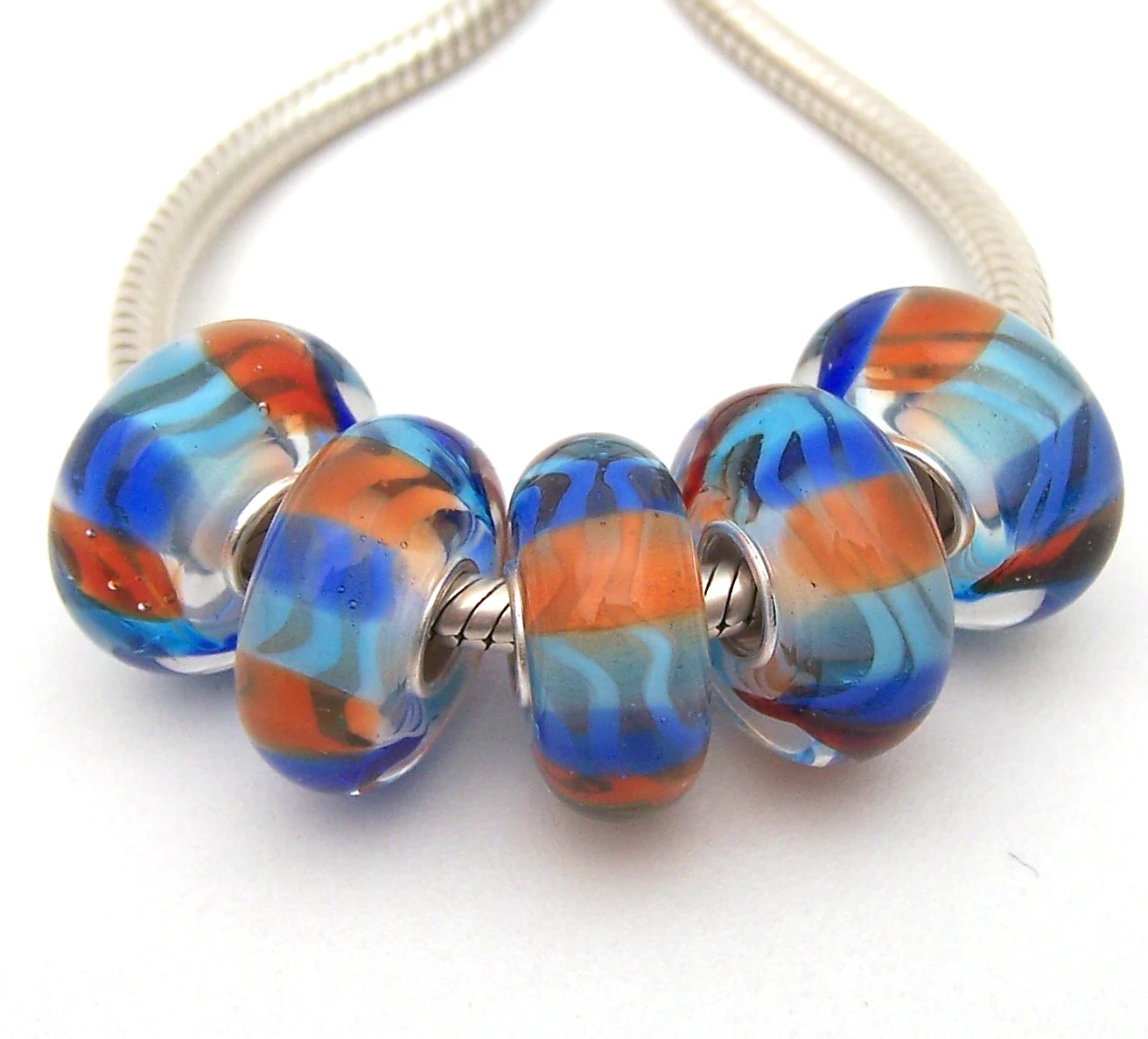 

YG1325 5X 100% Authenticity S925 Sterling Silver Beads Murano Glassbeads beads Fit European Charms Bracelet diy jewelry Lampwork
