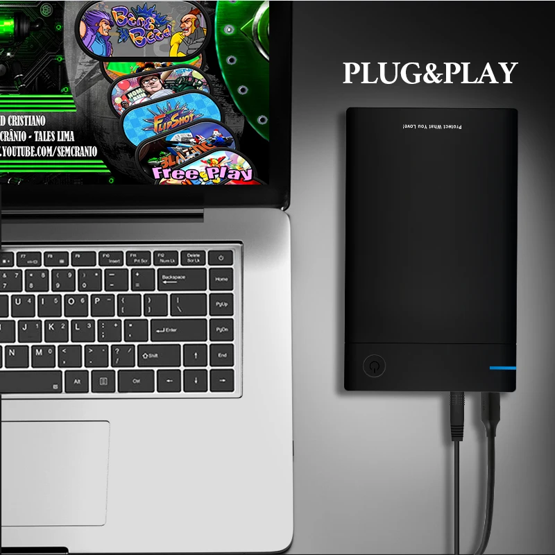 Портативный внешний мобильный HDD 4T/8T/12T 100000 + игровой 420 Эмулятор для PS4/PS3/PS2/SS/Wii