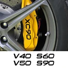 6 шт., термостойкие наклейки на тормозной суппорт для Volvo XC90, XC60, T6, S60, XC40, V40, V60, V50, S40, AWD, V90, S90, автомобильные аксессуары