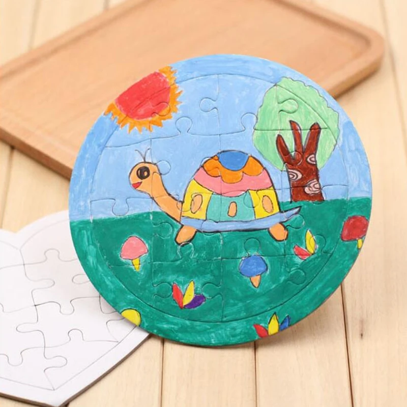 

75Pcs Puzzles Heat Transfer Paper Puzzle 3D Puzzles Heart Shape Blank Puzzle 97BC