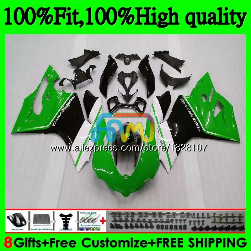 

Injection For DUCATI 899 1199 S R Panigale 12 13 14 15 16 Green black 77BS.25 1199R 899S 1199S 2012 2013 2014 2015 2016 Fairing