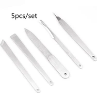 foot care 5pcs stainless steel pedicure professional pedicure professional nail clipper set cuticle nail file dead leather fork