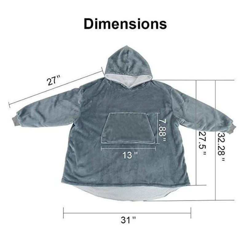 

Sherpa Blanket With Sleeves Winter Hoodie Blanket Fleece TV Blankets Microfiber Sweatshirt Oversized Soft Hooded Coats For Kids