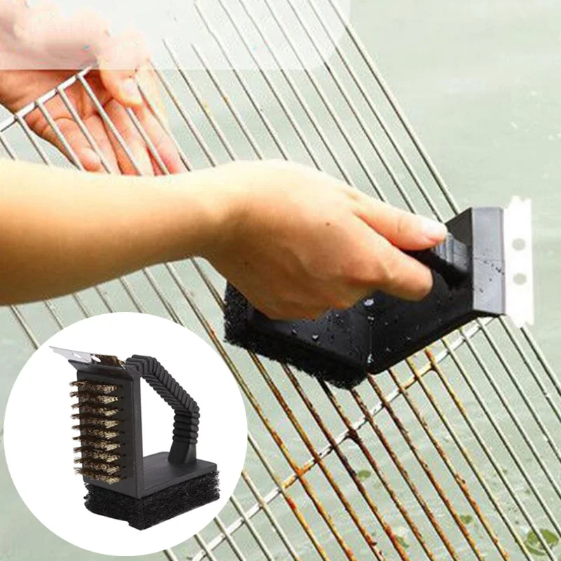 BBQ Cleaning Cleaner Home Barbecue 3 in 1 with Scraper Multifunctional Brush Garden Kitchen | Дом и сад