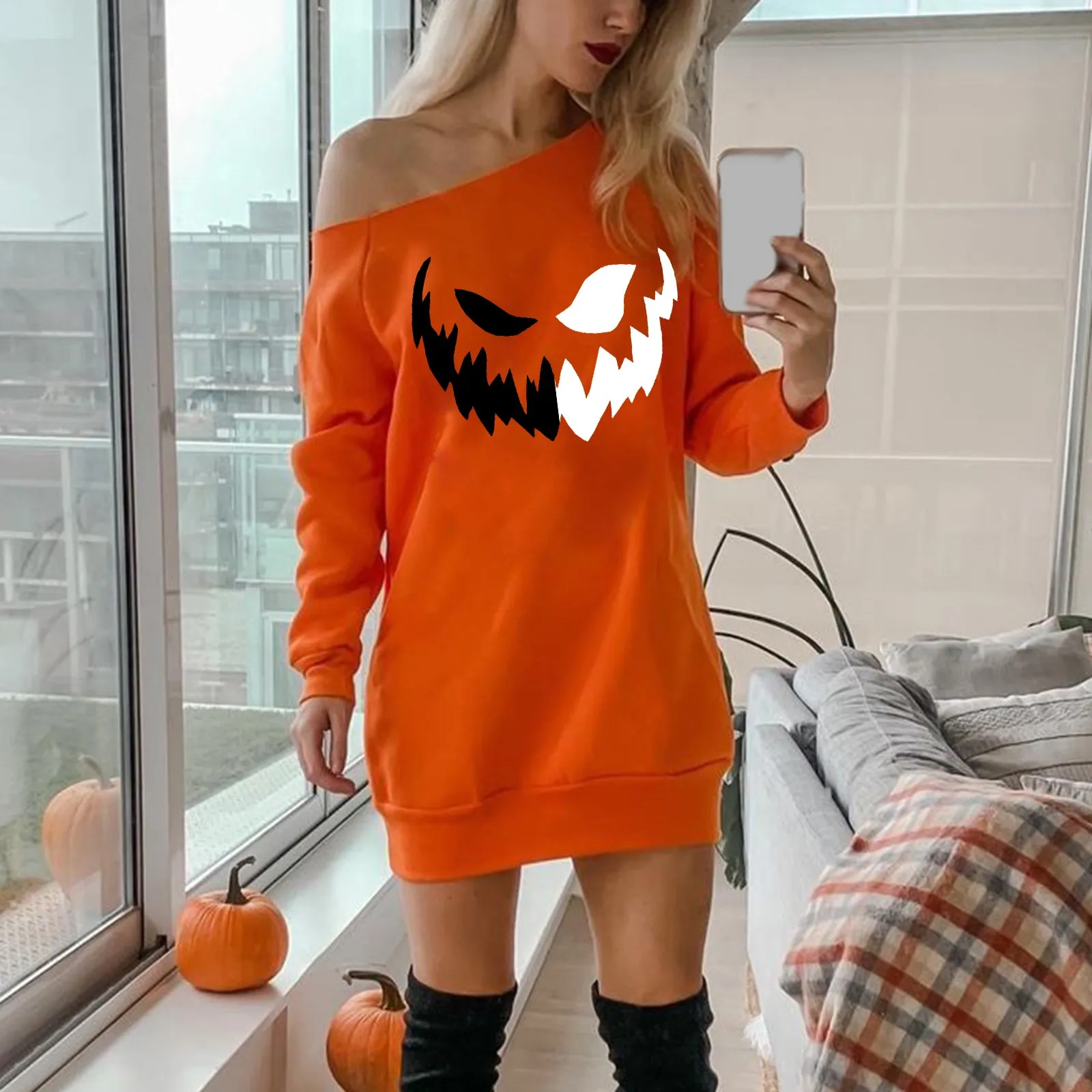 Женское Повседневное платье рубашка с длинным рукавом круглым вырезом|Женские