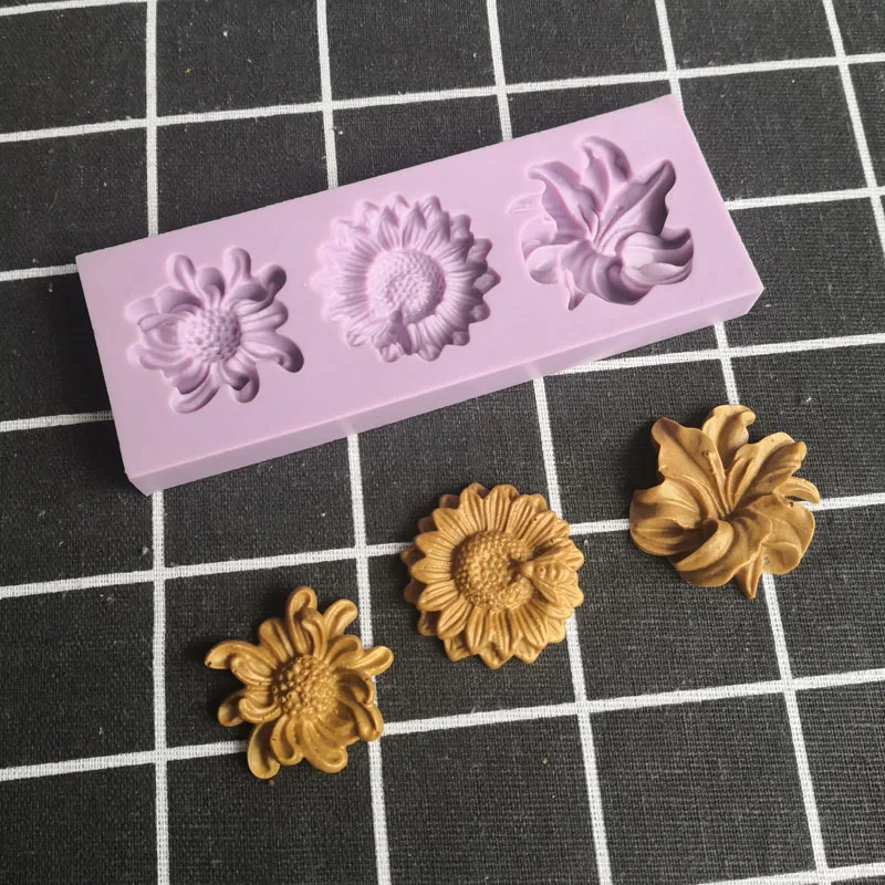 Силиконовая форма хризантемы пчелиный цветок в форме шоколадной помадки