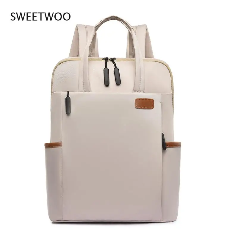 Waterproof Women Business Backpack Fashion Oxford Student School Backpacks 13.4 Inch Laptop Bag Casual Travel Rucksack