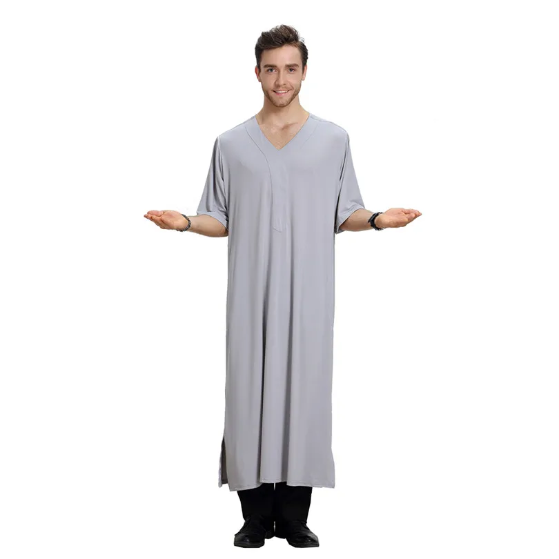 Мусульманский мужской Арабский исламский Hombre летний с короткими рукавами для