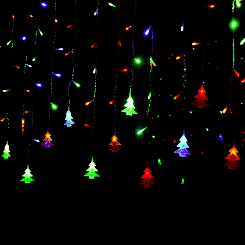 СВЕТОДИОДНАЯ Гирлянда в виде сосулек с подключением Рождественский шнурок для