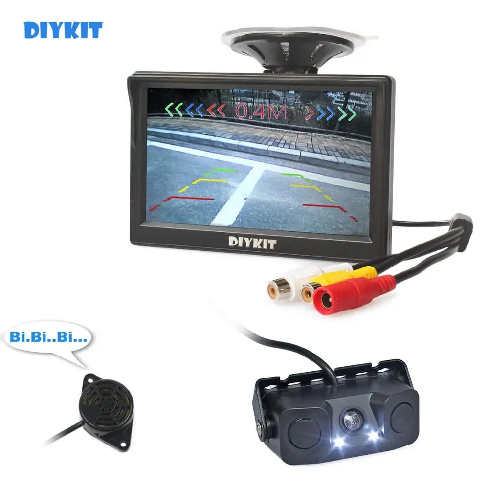 DIYKIT 5 дюймовый TFT ЖК дисплей автомобильный монитор + водонепроницаемый датчик