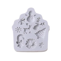3pcs christmas fondant mold silicone for candy chocolate cake decoration resin clay