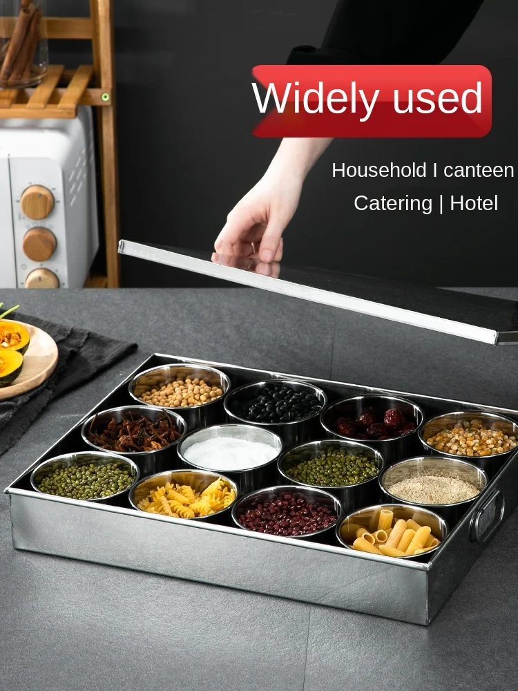 Коробка для специй из нержавеющей стали креативная банка 4/6/8/9/10/12 с крышкой