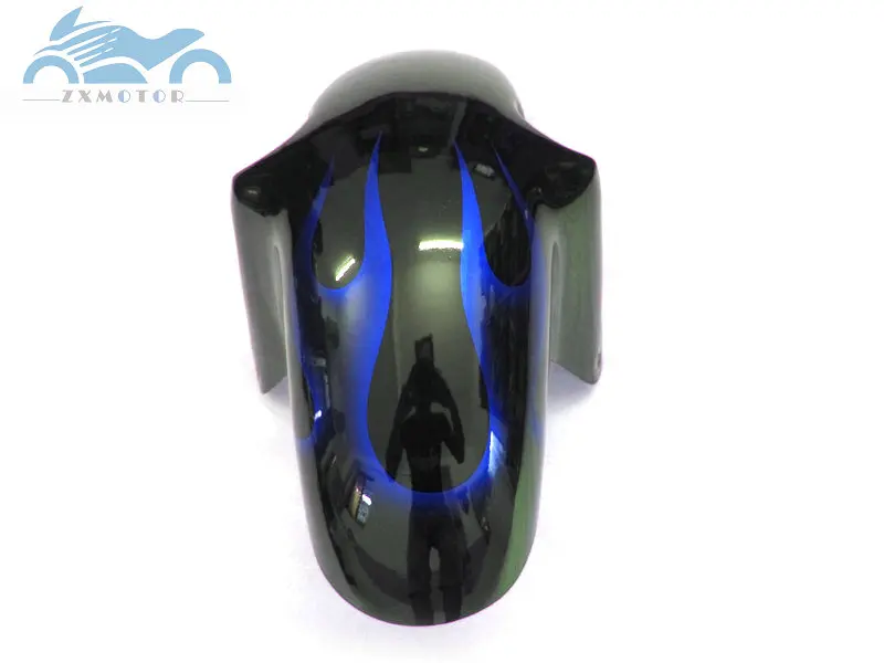 Front fender Высокое качество обтекатели комплект для SUZUKI GSXR750 GSR600 1996 1998 2000 SRAD мотоцикл Полный Обтекатель Набор GSXR 600 96-00 Синий Пламя - Цвет: Front fender