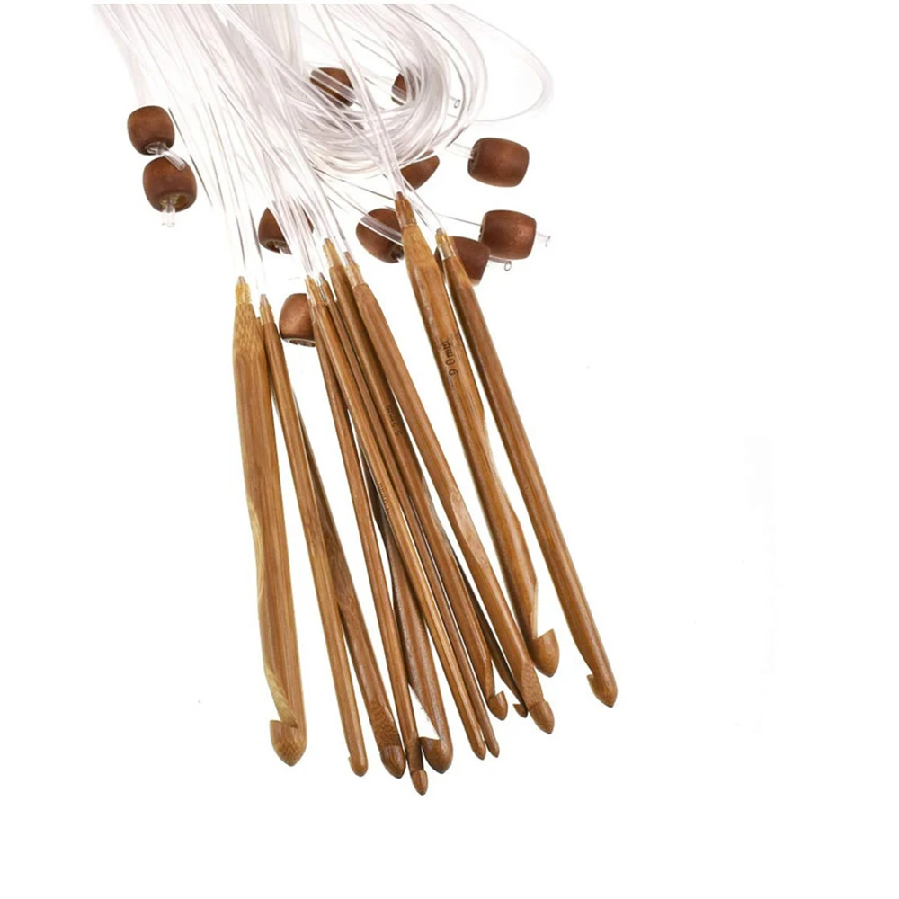 Набор крючков для вязания из натурального бамбука 12 шт.|Швейные иглы| |