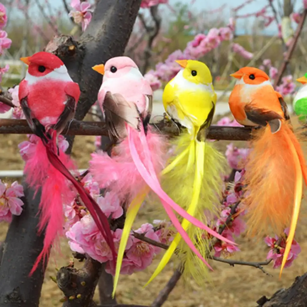 

40% Hot Sales!!! Artificial Foam Feather Bird Figurine Ornament Lawn Yard Garden Tree Decoration