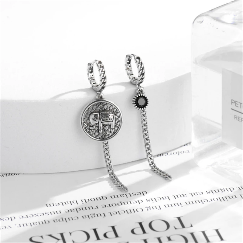 Женские серьги-капельки в Корейском стиле с длинными кисточками и изображением