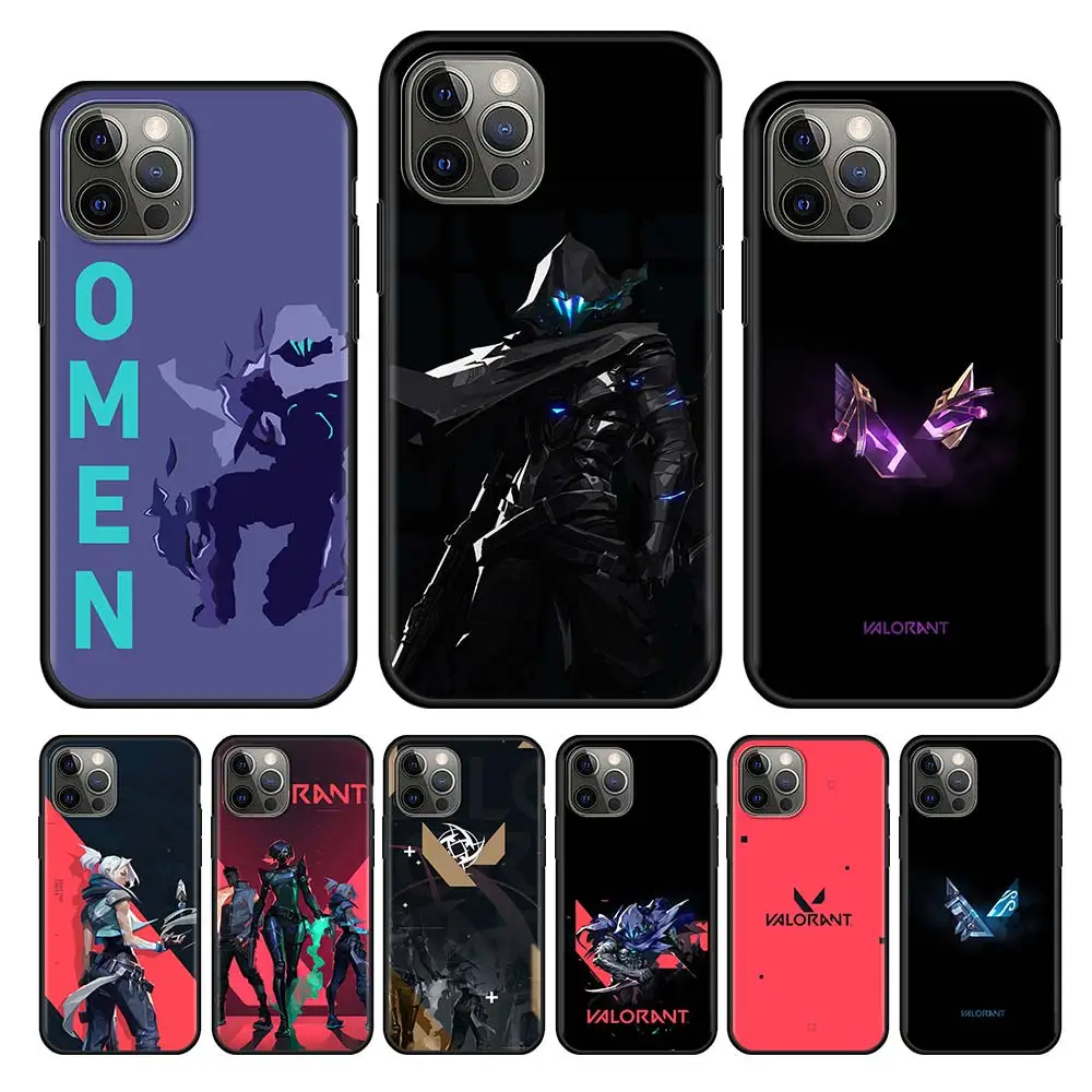 

Valorant Hot Game Cell Phone Case For iPhone 11 13 12 Pro XS Max 7 XR X 6 8 6S Plus 5 5S SE 13Mini TPU Black Soft Cover Housing