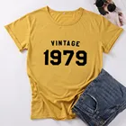 Женская Винтажная футболка в стиле Харадзюку, повседневная хлопковая футболка с коротким рукавом, модель 42th на день рождения, 1979
