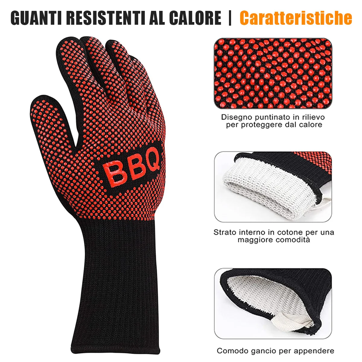 

BBQ Grill Gloves Heat Resistant High Temp Resistance Fireproof Glove Washable Long Silicone Oven Mitts Extreme Hot Proof Mittens