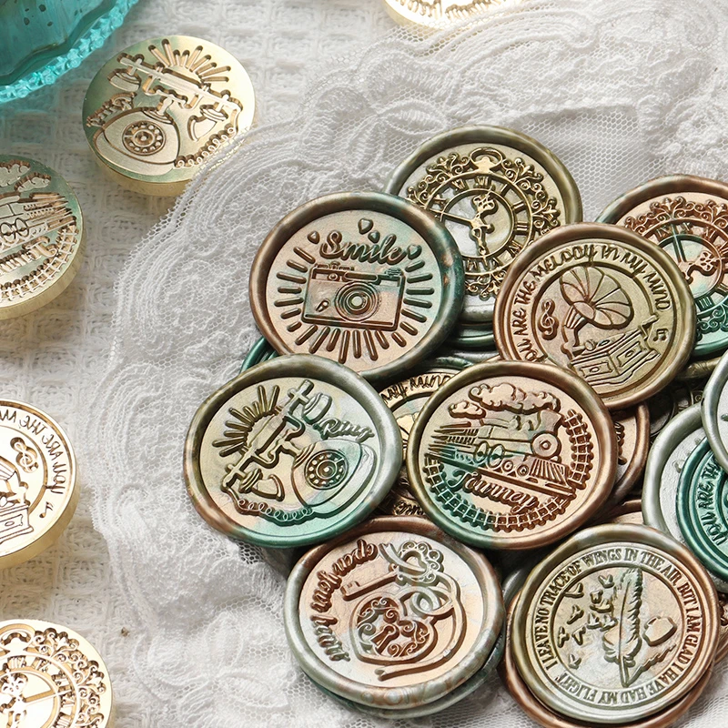 

30MM Vintage Sealing Stamp Time Phone Camera Wax Seal Stamp Head For Cards Envelopes Wedding Invitations Gift Packaging