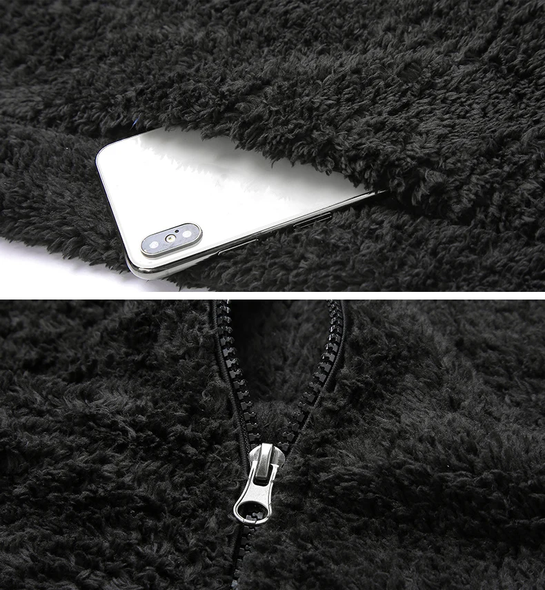 Мягкая флисовая Толстовка для мужчин Осень зима на молнии Свободные Плюшевые