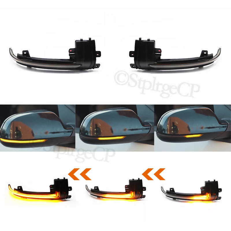 

For Audi A4 B8.5 2011 2012 2013-2016 Dynamic Scroll LED Turn Signal Light Sequential Rearview Mirror Indicator Blinker Light