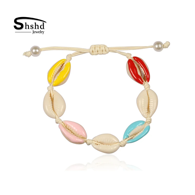 модный натуральный браслет в виде ракушки для женщин летний ручной работы