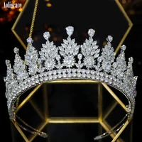 luxury western wedding cz zircon tall tiaras cubic zirconia princess crowns sweet 16 pageant bridal hair accessories