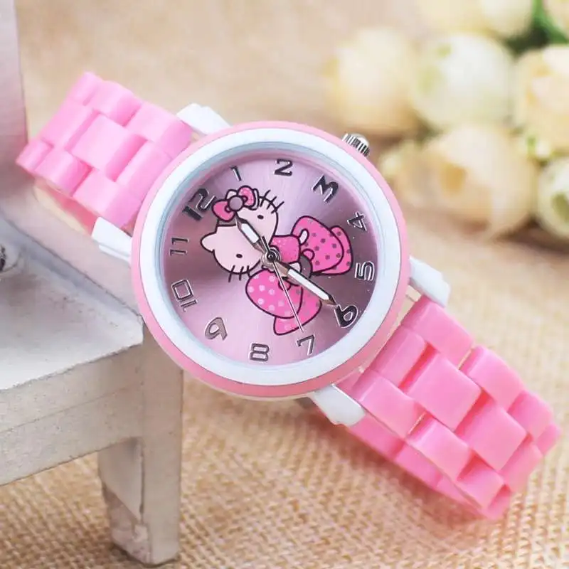 Новые милые детские часы с изображением кота из мультфильма hello Kitty студенческие