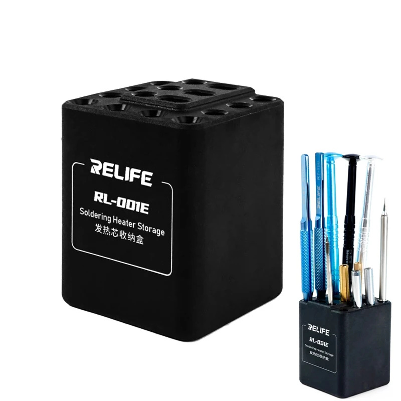 

RELIFE RL-001E Soldering Iron Tips Storage Rack For 210/110/115/105/245/235/T12/T13/TS1200/TS1300 Heating Core Organizer Seat
