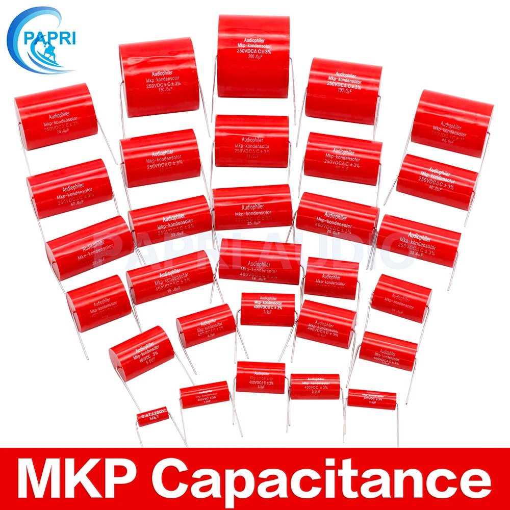 PAPRI Аксиальный конденсатор MKP 0,47-30 мкФ, 250 В постоянного тока, 1 шт., для HIFI, сделай сам, частотная емкость, гитарный усилитель