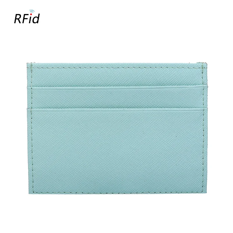 RFID коровья кожа милая Мода карамельный цвет визитница Женская Safiano Крест шаблон пикап пакет автобус футляр для удостоверения личности