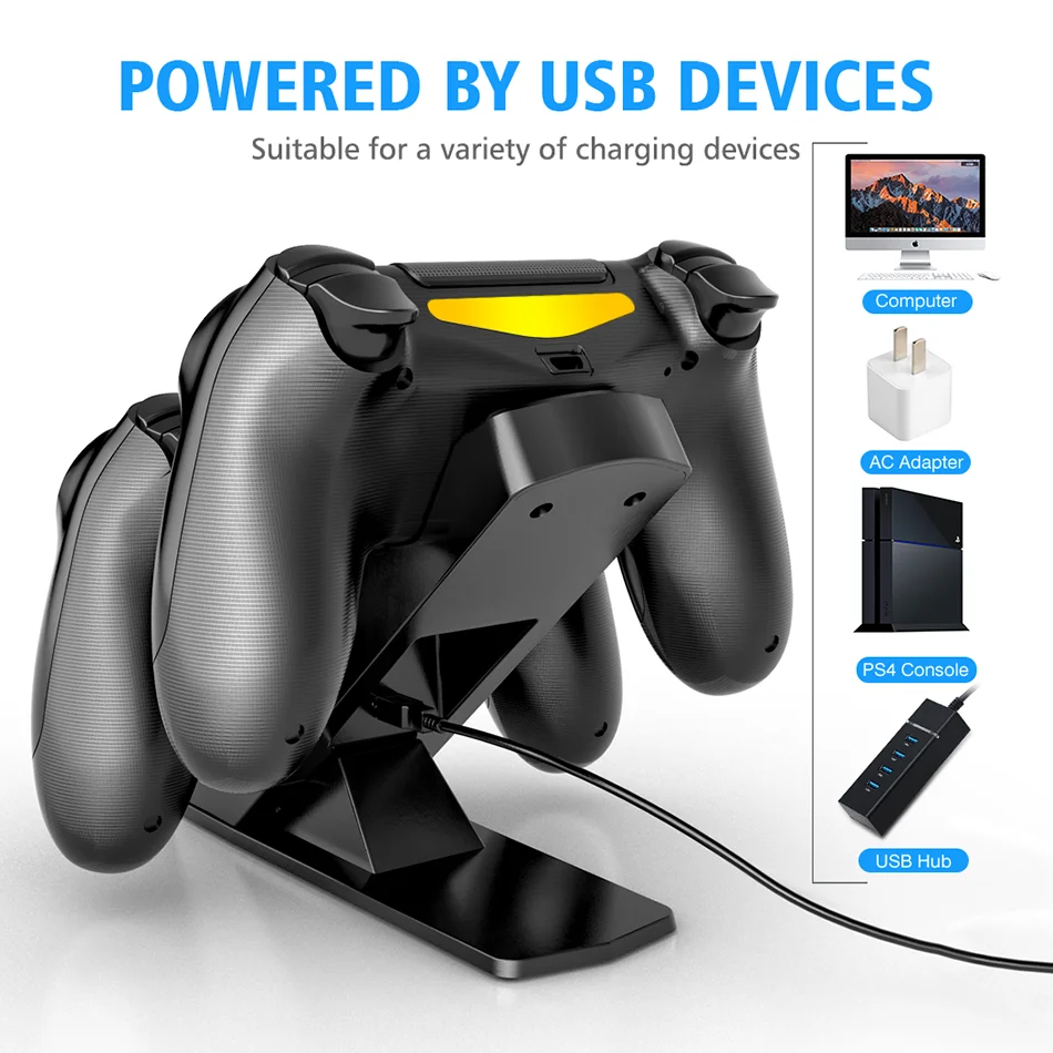 

OIVO for PS4 Controller Charging Dock Station 5V/1A Dual Charger Stand with Indicator for Play Station 4/Slim/Pro controller