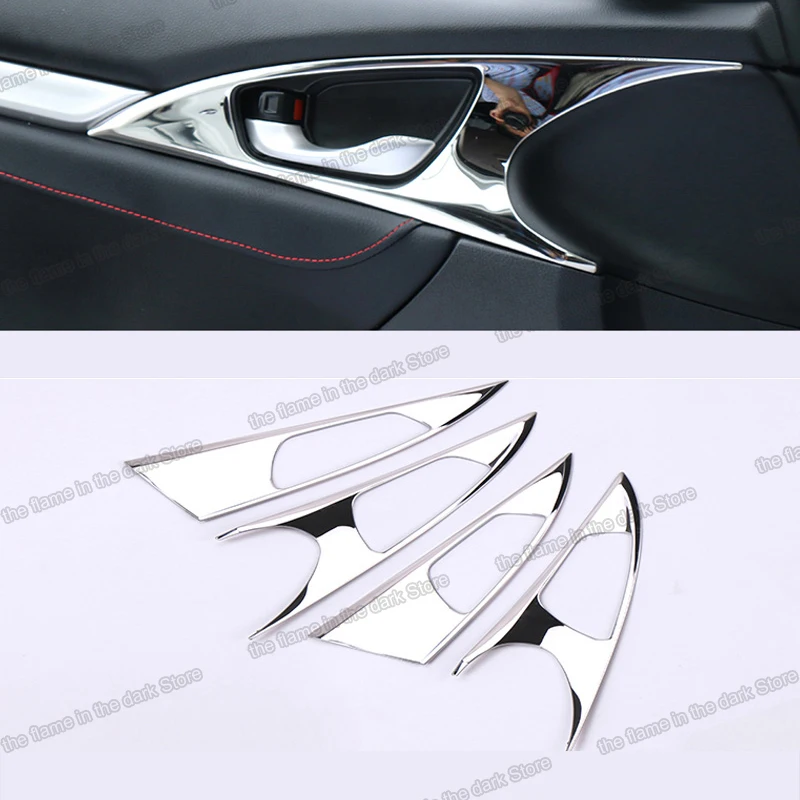 

for Honda Civic 10th Car Door inner Handle Frame Panel Trims Decorative Interior type r 2016 2017 2018 2019 2020 2021 10