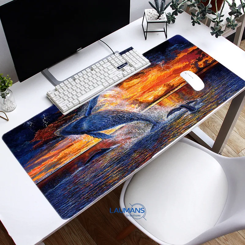 

Speed Large Gaming Whale Design Mouse Pad Gamer Lock Edge Mouse Keyboards Mat Big Desk Mousepad for CSGO Dota 2 LOL