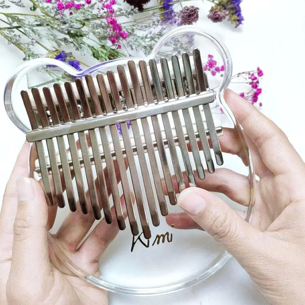 

Kimi Kalimba Acrylic 17 Key Transparent Thumb Piano Mbira Sanza with Tuner Hammer Gig Kalimba Musical Instrument Christmas Gift