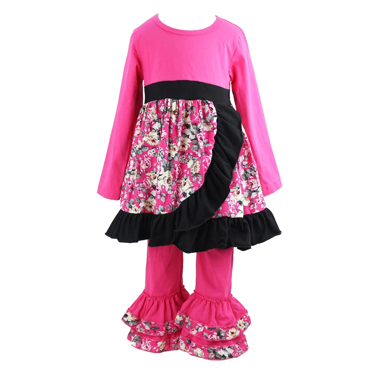 Комплект одежды для девочек детские рубашки с рюшами платье и штаны комплект из 2