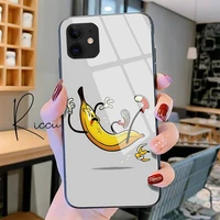 for iphone 13 lovely cartoon funny banana phone case glass for iphone 12 pro max mini 11 pro xr xs max 8 x 7 plus se 2020 case