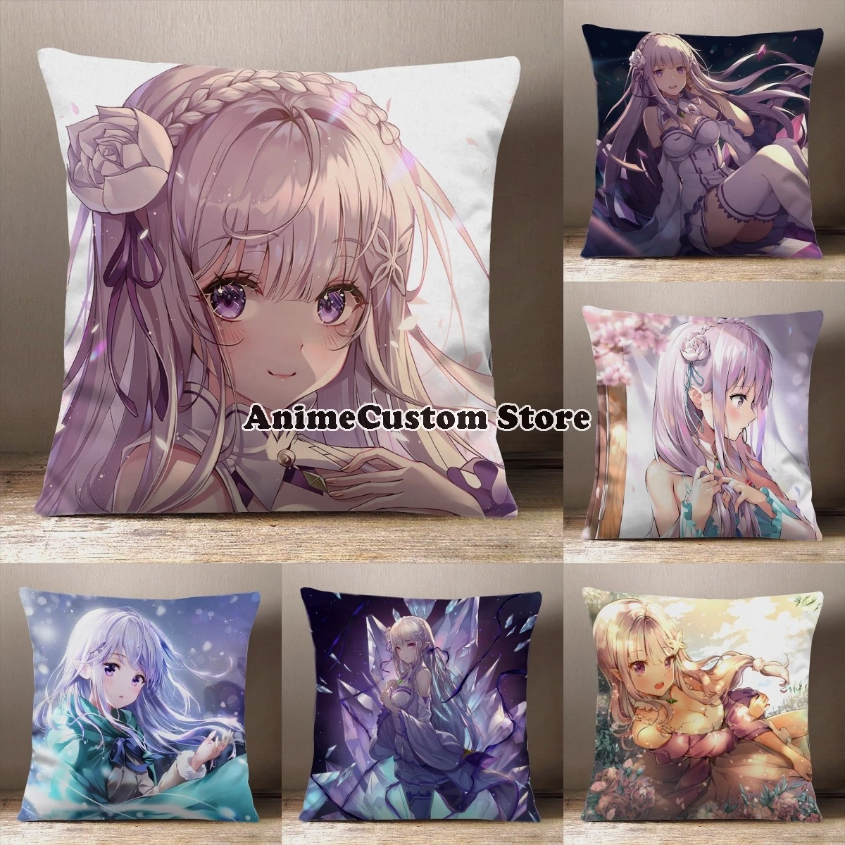 

Квадратная подушка для спины Game Re: жизнь в другом мире от нуля Эмилия эмирия, Сиеста дакимакура