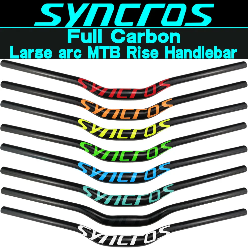 SYNCROS Full Carbon Fiber Handlebar Mountain/MTB Bike Large Arc Swallow Shaped Handlebar Bicycle Bar Sweep Rear 20 Degree