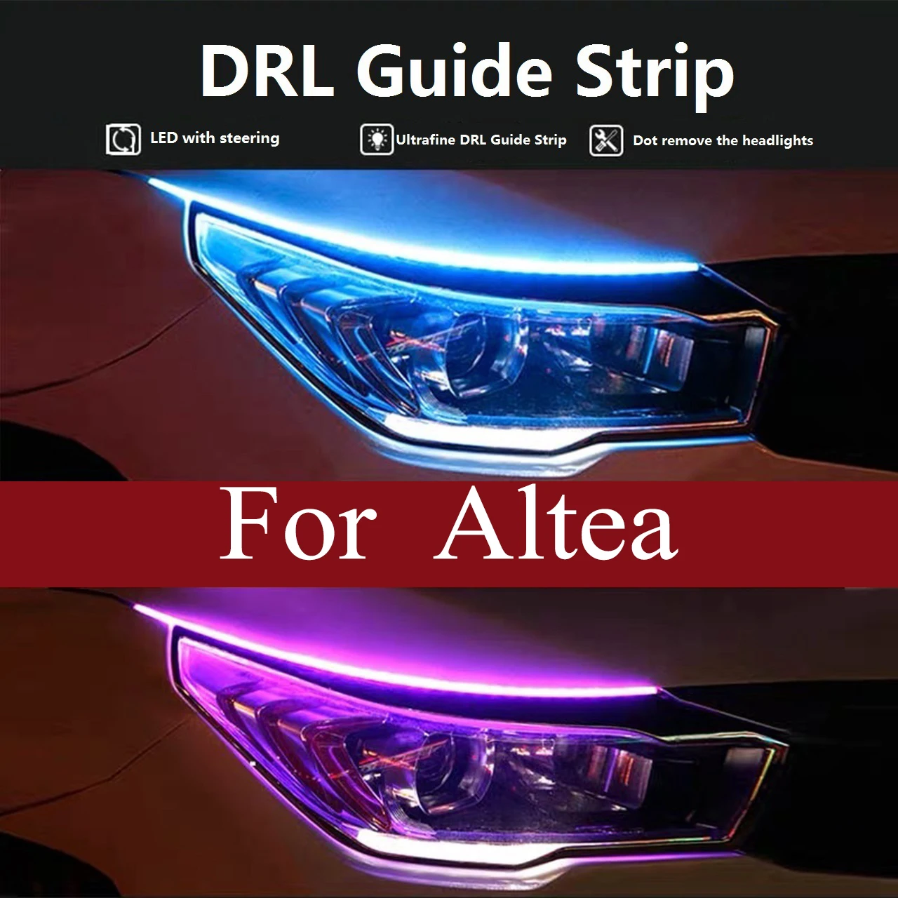 

2pcs car LED daytime running light flexible light bar signal light for Altea Arosa Ibiza 6L Leon 1M Cordoba MK2 Toledo 5P access