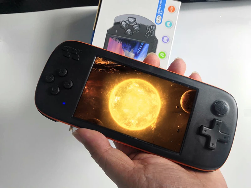 Игровая консоль Powkiddy J6 В Стиле Ретро 4 3 дюйма IPS HD Tela 16 Гб MAME аркадный симулятор FC