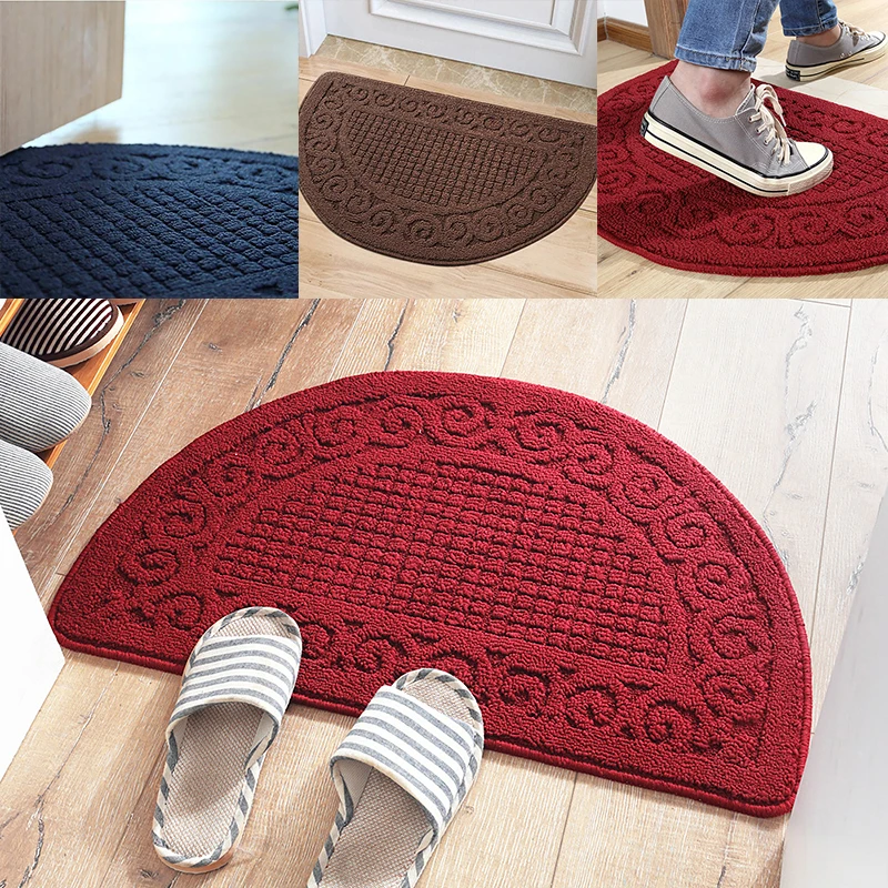 Полукруглый ретро коврик для входной двери Противоскользящий в спальню