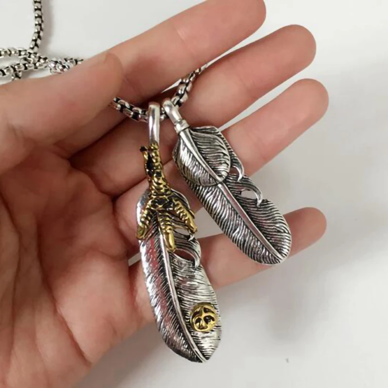 Индейский бирюзовый кулон из сплава с пером орла и ножками для ожерелья браслета