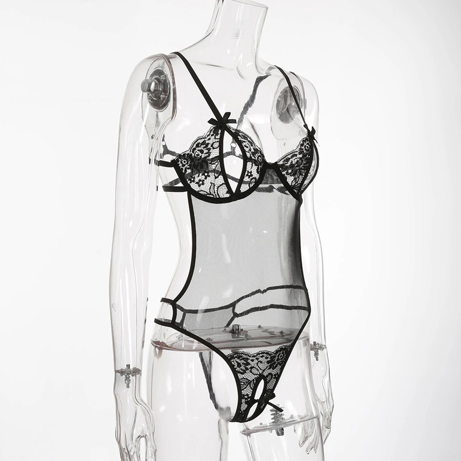 Женское кружевное прозрачное боди нижнее белье эластичные стринги с высоким
