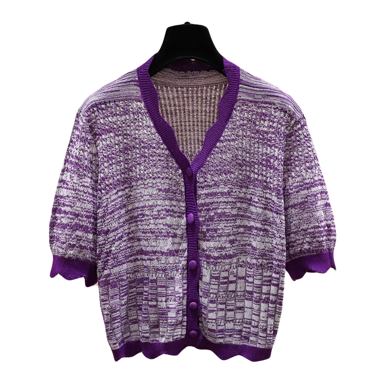 

Print Solid V-Neck Slim Knitted Cardigans For Women Summer Single Breasted Korean Knitwear Tops Elegant Knit Coat Female