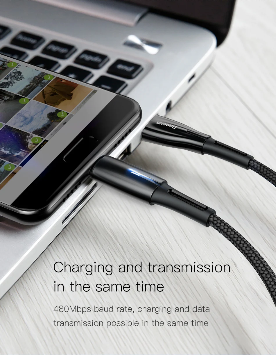 Кабель usb type-C Baseus 5A для huawei mate 30 Pro P30 Supercharge USB C Quick Charge 3,0 кабель для быстрой зарядки светодиодный кабель type USB-C